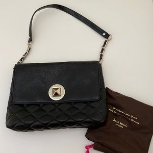Kate Spade New York Black Leather Quilted Shoulder Bag